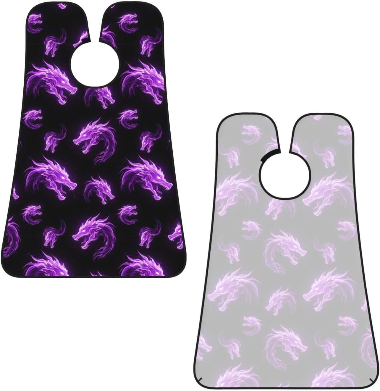 Beard Hair Catcher Bib, Waterproof Non-Stick Grooming Apron for Shaving Trimming, Perfect for Men Dad, Purple Fire Dragon Shave Bib