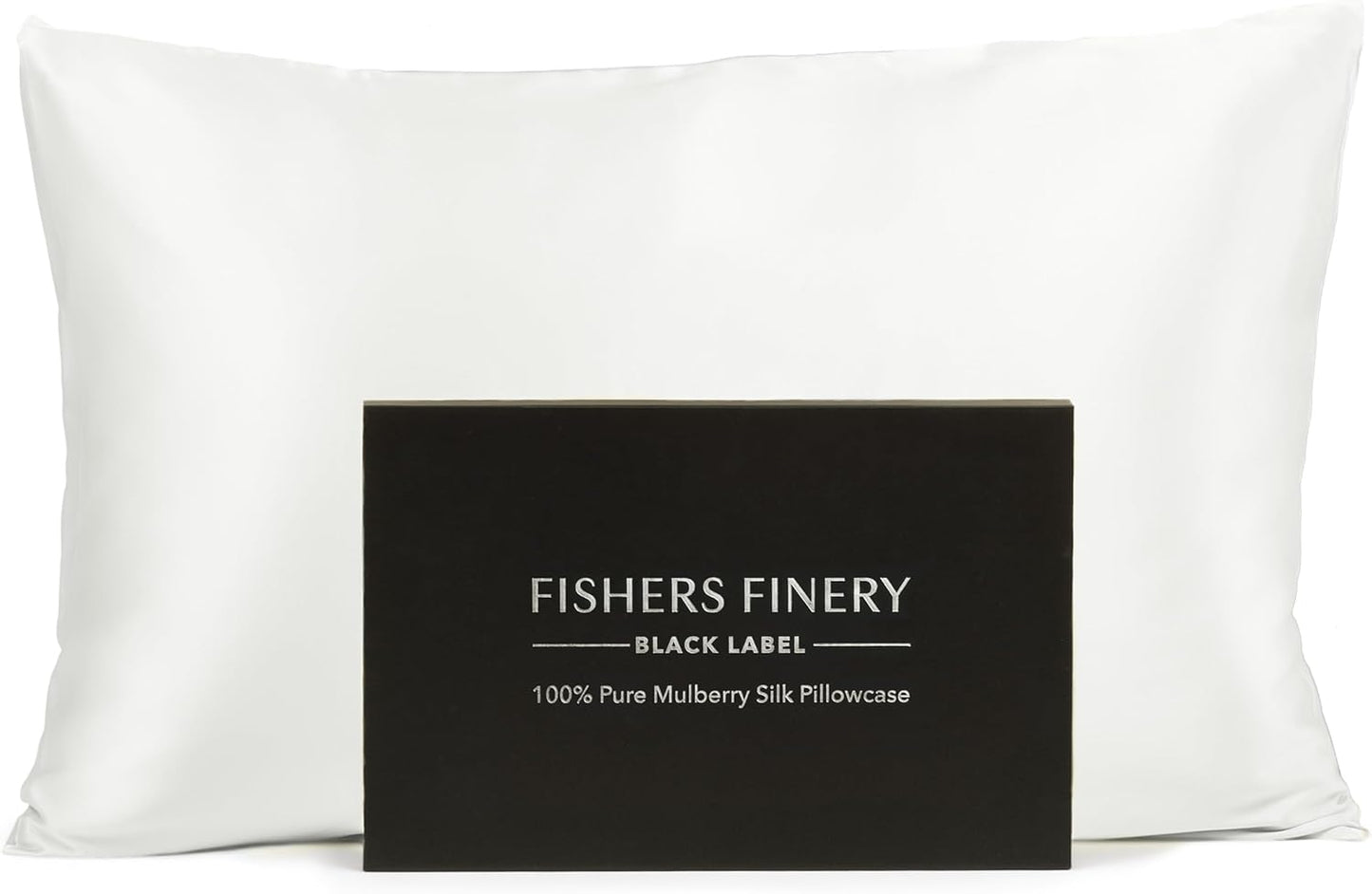 Fishers Finery 30mm 100% Pure Mulberry Silk Pillowcase, Quality Tested (White, Standard)