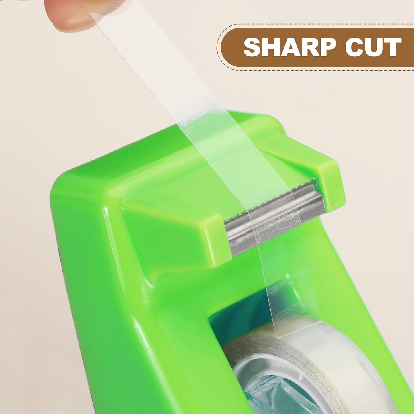 PATIKIL 2pcs Tape Dispenser Desk, Small Tape Dispenser Cute Desktop Dispenser Holder for Tape Office Desktop, Green Cyan