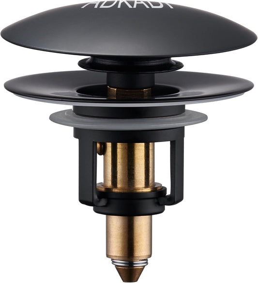 Bathroom Sink Drain Stopper, 2-in-1 Pop Up Sink Drain Stopper Strainer for 1.06"-1.65" Basin Drain Holes, Brass Bounce Core Sink Stopper with Anti-Clogging Hair Catcher