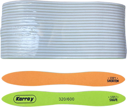 Nail Files and Buffers for Natural Nails Smooth and Polish Gel Surface 400/600/4000 Grit (20pcs Files 320/600)