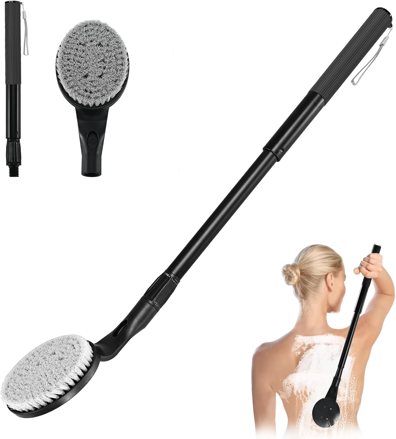 Back Scrubber for Shower,25" Long Handle Shower Brush for Body Exfoliator and Deep Clean,Back Scrubber for Shower for Men,Women and Elderly