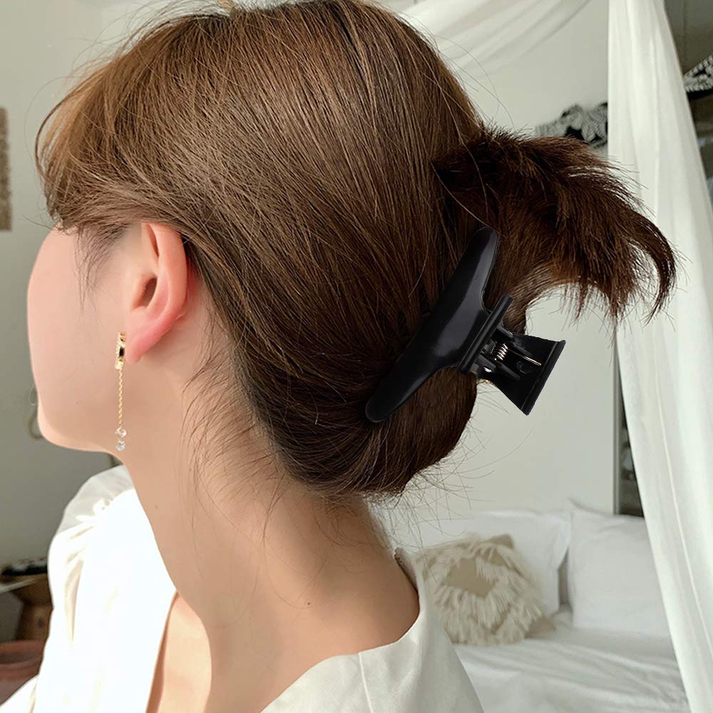 Ondder Hair Clips for Styling Sectioning Black Butterfly Hair Clips Clamps Claws Pro Salon Hair Clips for Cutting, Styling, Sectioning, Coloring Hair styling Clips Butterfly Clips Hair Accessories for