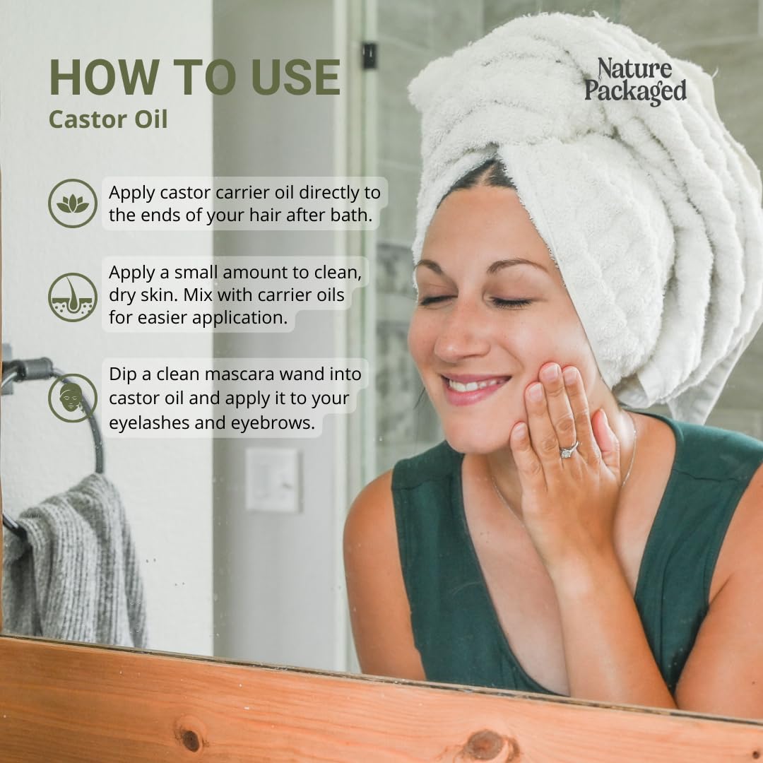 Organic Castor Oil Direct From India - Cold Pressed Castor Oil For Face - Hexane Free (16 oz)