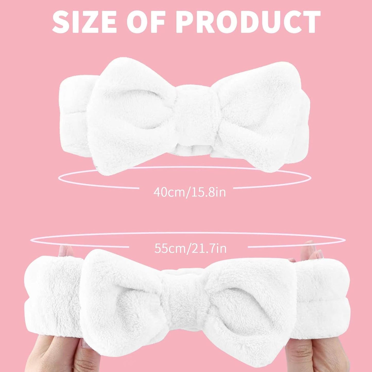 WSYUB Headband for Washing Face, Spa Bow Hair Band, Fluffy Makeup Headbands, Slumber Party Supplies, Facial Headbands