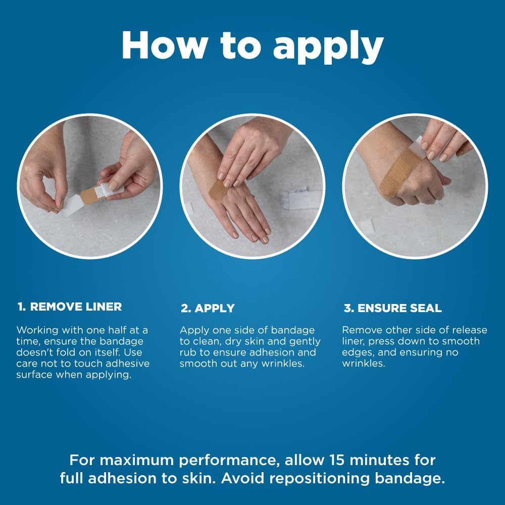 Amazon Basic Care Flexible Fabric Adhesive Bandages, First Aid and Wound Care Supplies, All-One Size, 100 Count