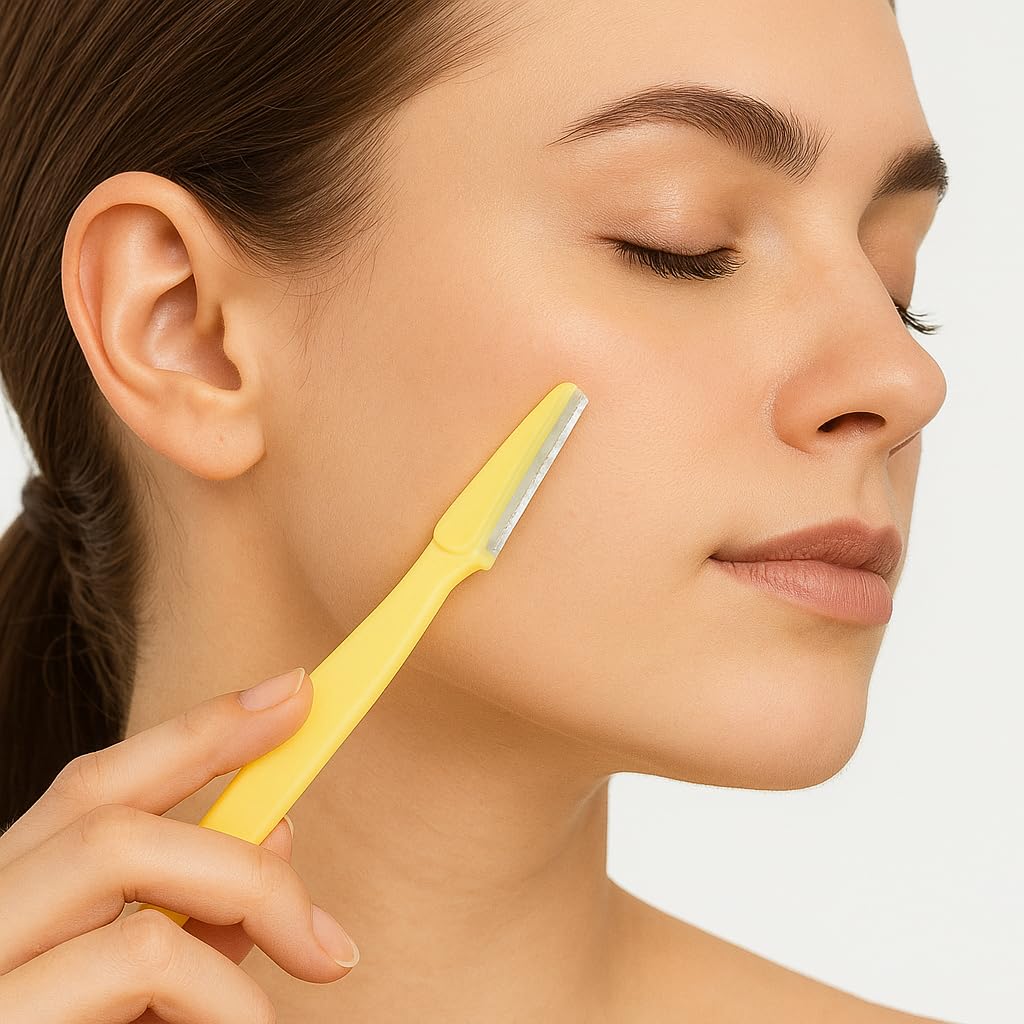 Dermaplane Razor for Women Face – Eyebrow Razor & Facial Hair Remover with Protective Cover – Reusable Dermaplane Facial Razor for Smooth, Flawless Skin