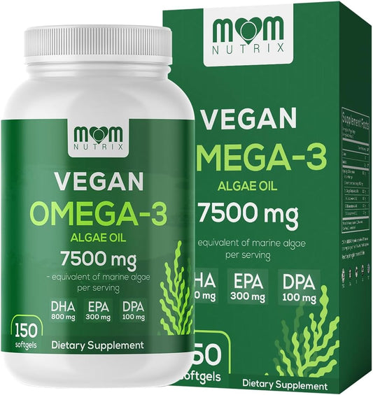 Fish Oil Alternative - Vegan Omega 3 Supplement Algae Oil DHA, EPA, DPA - Plant Based Omega 3 Fatty - Organic & Non-GMO - 150 Softgels