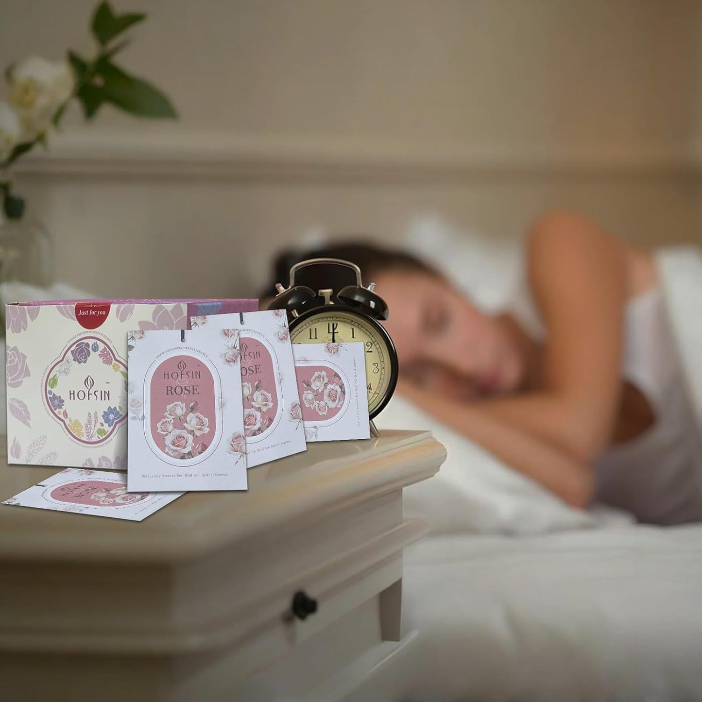 12 Packs Jasmine Scented Sachets for Drawer and Closet, Long-Lasting Air Freshener Sachets Bags Drawer deodorizers Fresh Scents, Home Fragrance for Lover (Rose)