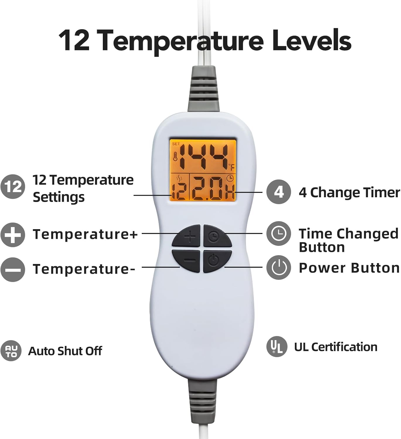 Ambershine 17''x33'' XXXL King Size Heating Pad with 12 Temperature Settings & 4 Auto-Off Countdown Timers, Pain Relief for Back/Neck/Shoulders/Abdomen/Legs, Christmas Gifts for mom dad (Light Teal)