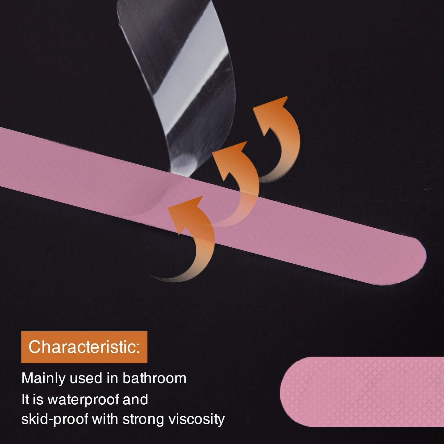 Non-Slip Bathtub Stickers Safety Bathroom Tubs Showers Treads Adhesive Decals Scraper (Pink)