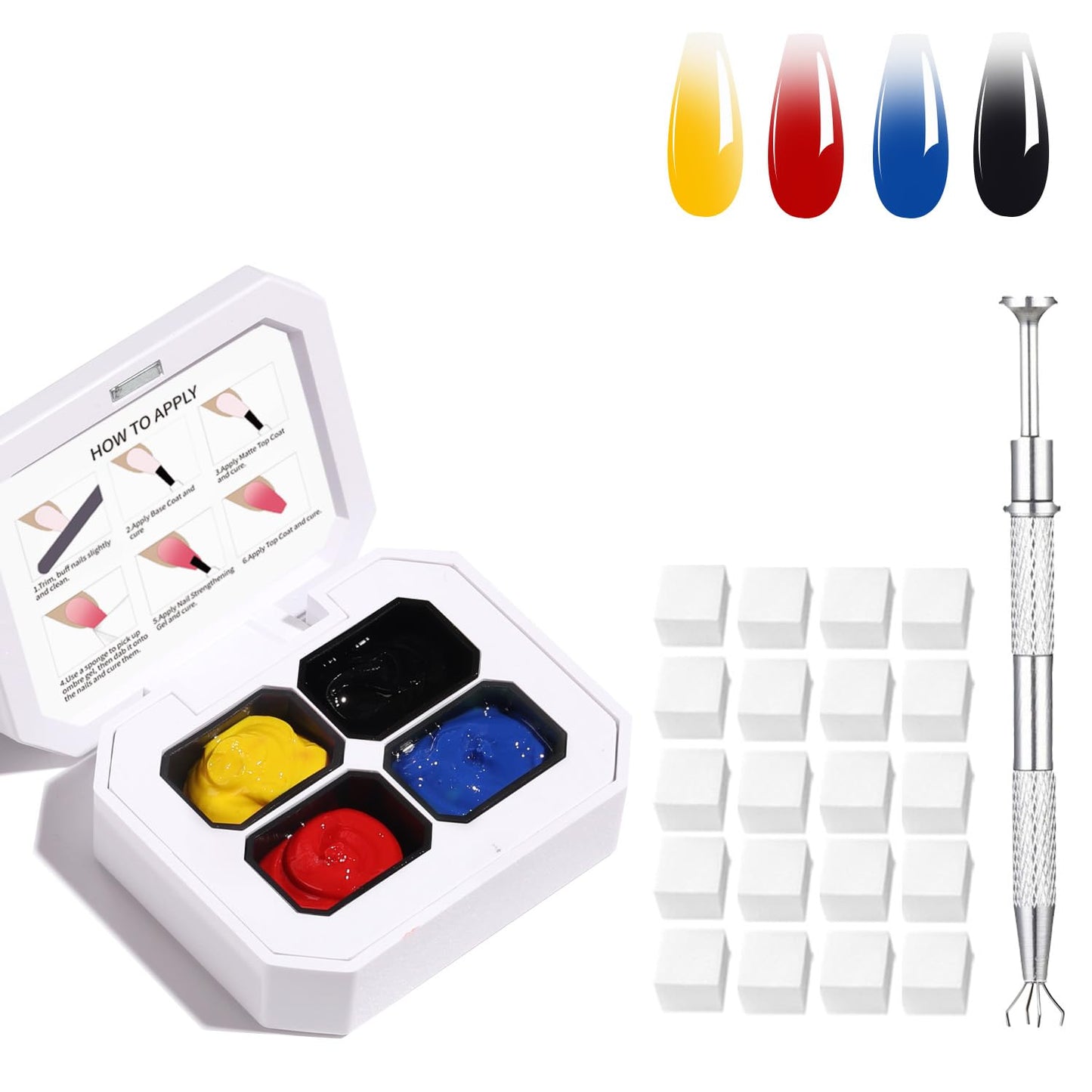 4 Colors Set Ombre Gel Nail Polish,Gradient Painting Gel for Nail Art DIY can be Painted,Flower Painted,Pulled Embellished in Salon or Home Use(OMBER9)