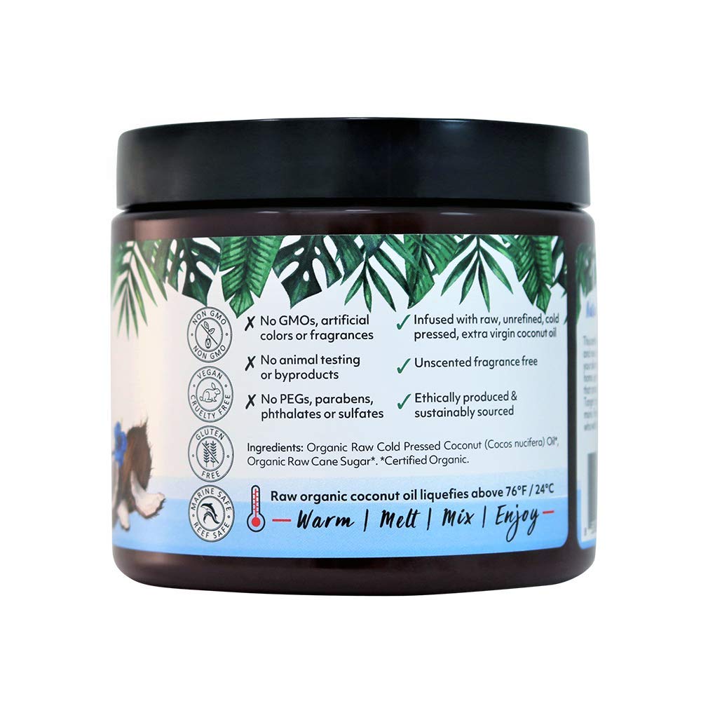 Organic Fiji Whole Body Scrub - Infused with Coconut Oil, Exfoliating Sugar Scrub for Smooth and Soft Skin, Exfoliates & Restores Skin's Natural Biosphere, Fragrance Free 20 oz
