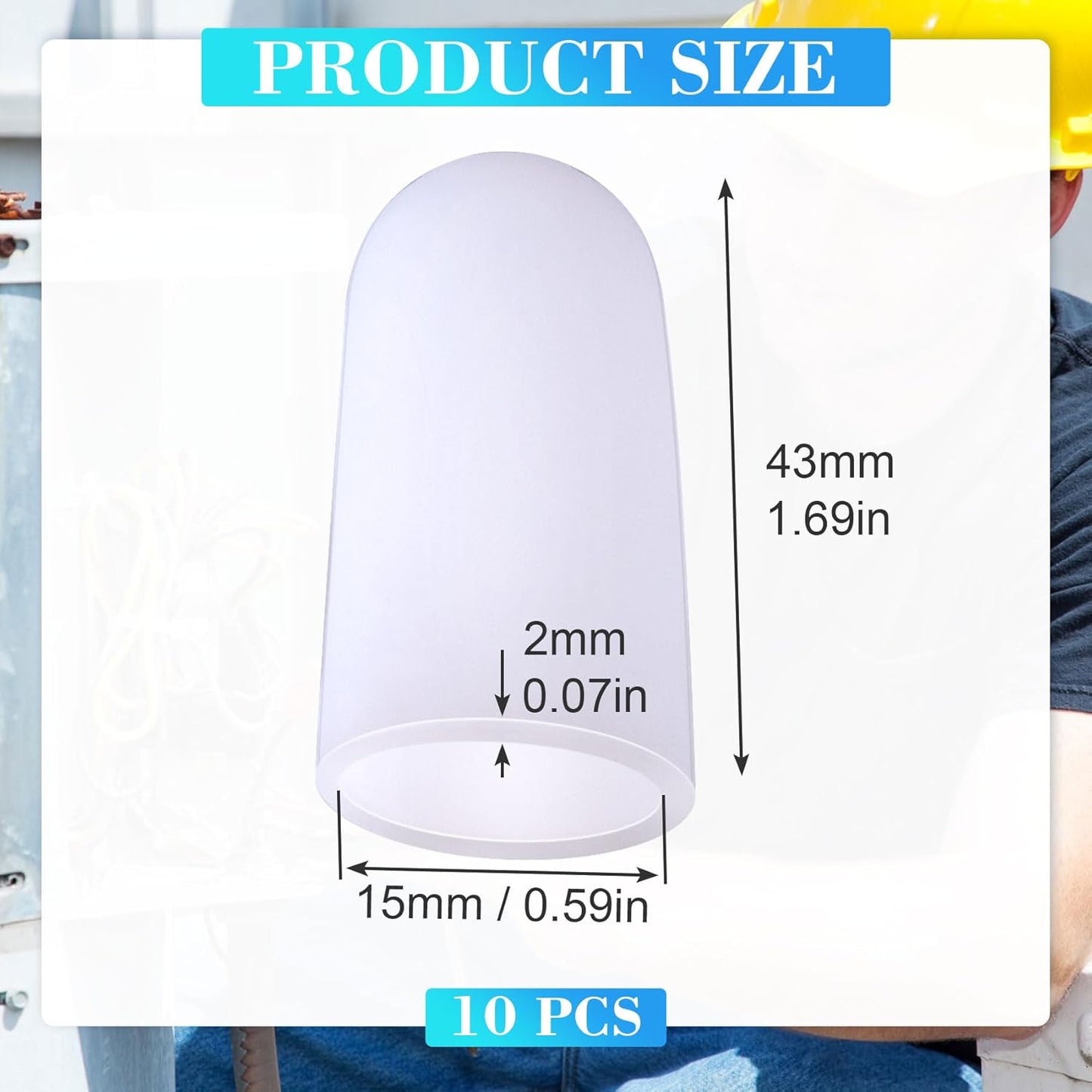 ANCIRS 10pcs Gel Finger Support Protector Caps Gloves, Gel Finger Cots/Covers, Silicone Fingertips for Hands Cracking, Eczema Skin, Trigger Finger Arthritis Pain Relief (Small, White)