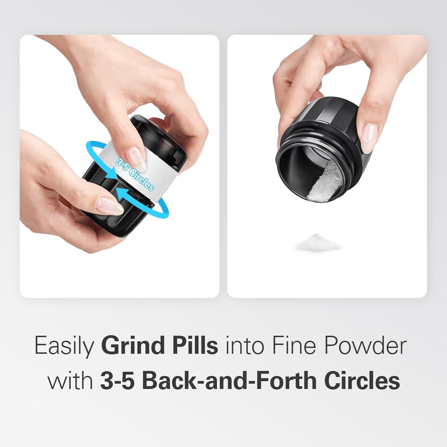 DEPAD 3-in-1 Pill Crusher and Pills Cutter, Pil Crusher Fine Powder with Stainless Steel Grinding Head, Tablet Grinder with Storage for Tablets, Pill Cutter Splitter for Small and Tiny Pills