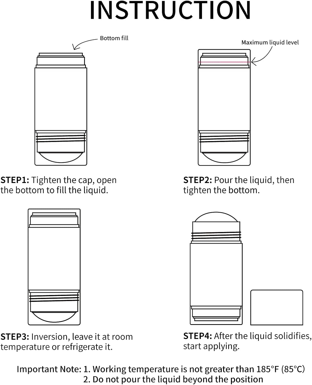 Tekson 2.5oz Empty Refillable Deodorant Containers, 3PCS Twist-UP Containers Tubes, Empty Balm Travel for Lotion Stick