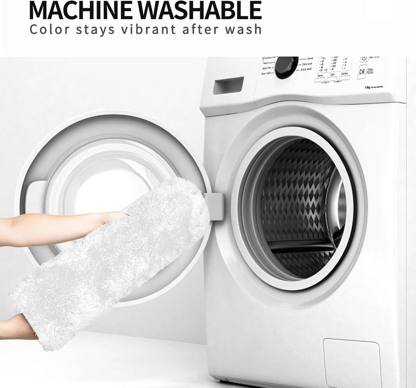 FIFU Bathroom Rugs 17" W x 24" L, Bath Mat for Bathroom, Bedroom, Laundry Room & Kitchen, Non-Slip Rubber Latex Backing, Extra Soft and Absorbent Microfiber Carpet, Machine Washable Rug, White