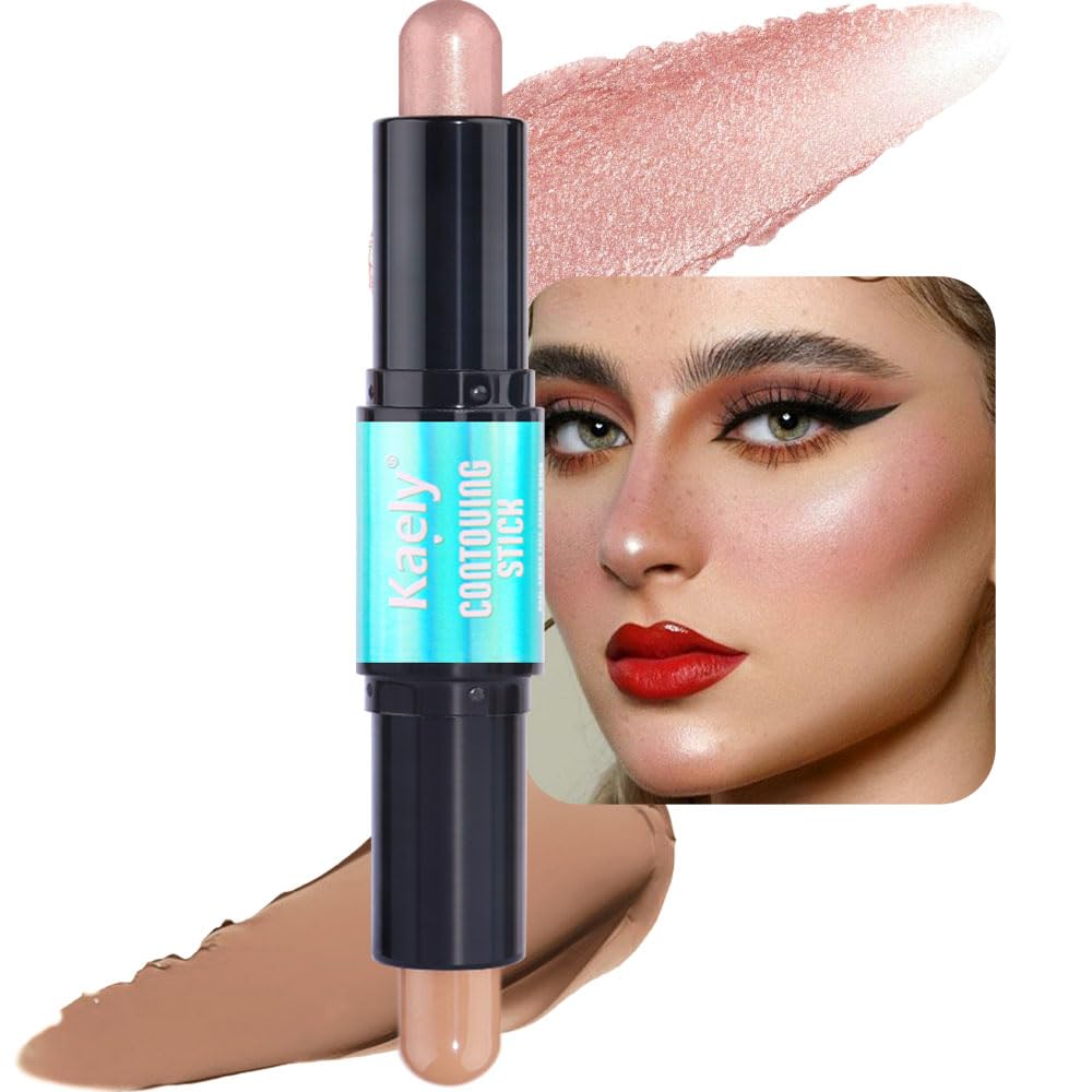 evpct 2in1 Face Shaping & Contouring Stick Cream Contour Concealer Bronzer Stick Makeup Kit for Beginner Face Highlighter Makeup Stick contorno maquillaje de maquillaje profesional,NEW Light Medium