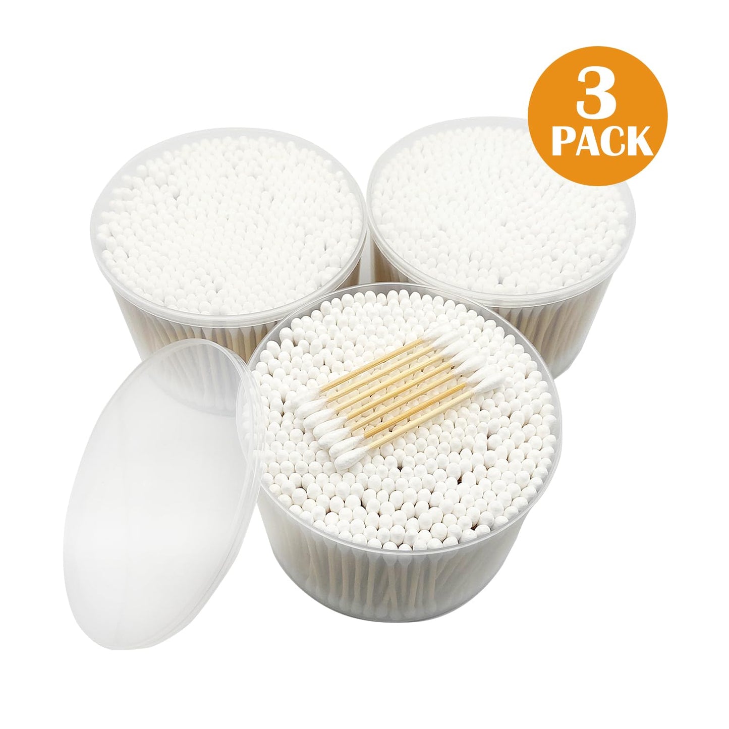 1500pcs Natural Bamboo Cotton Buds,Organic Biodegradable Cotton Swabs