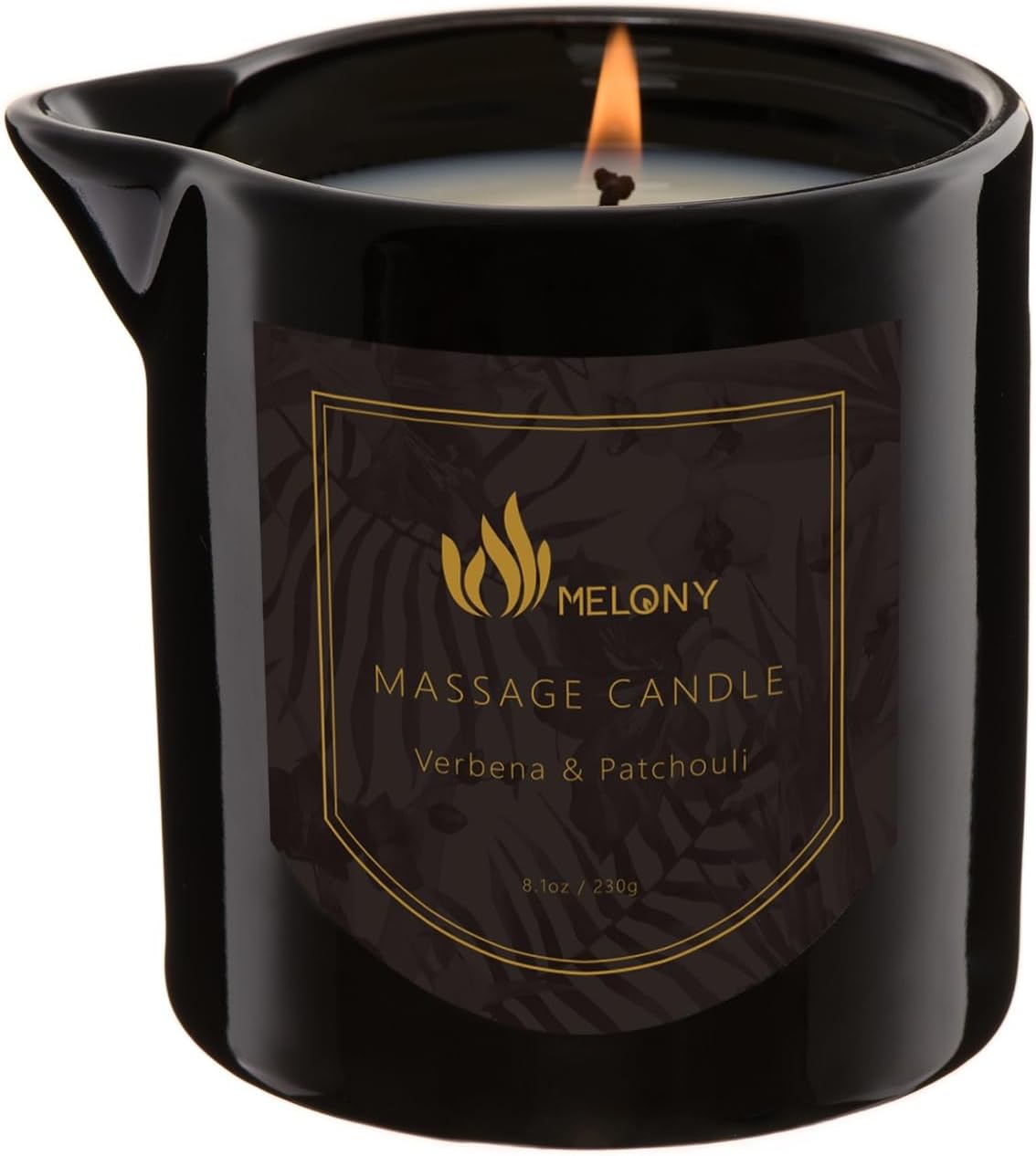 MELONY Massage Oil Candle for Pure Relaxation- 8.1 oz- Moisturizing Essential Oil Body Massage Candle for Home Spa- Amazing Gift for Women & Men (Verbena & Patchouli)