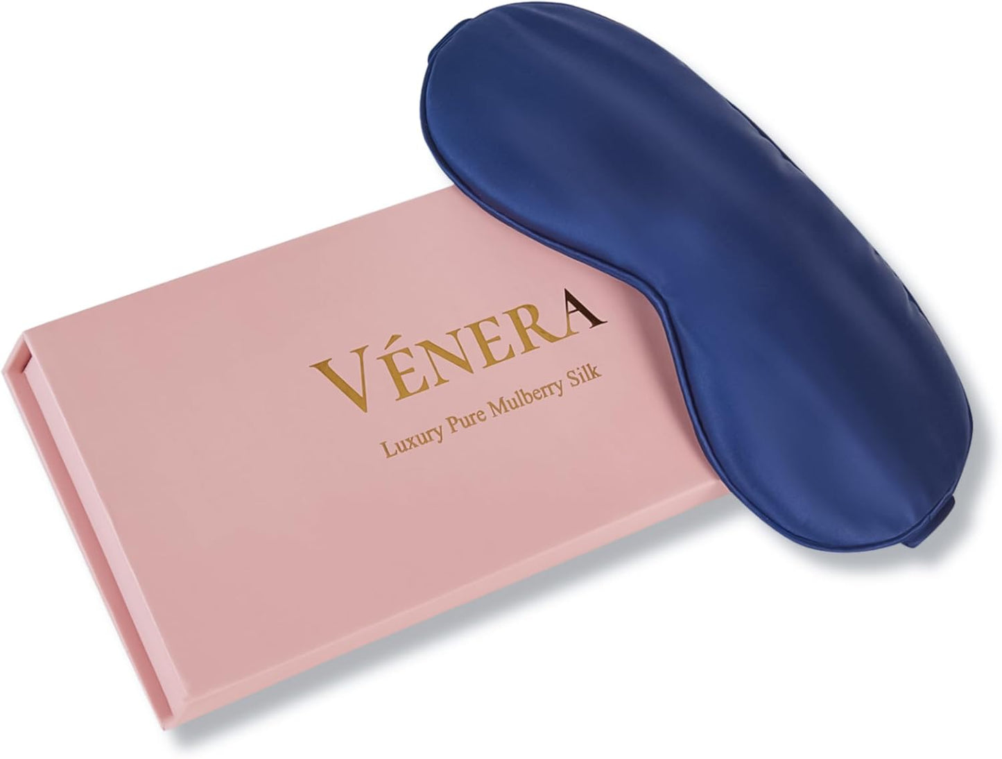 Silk Sleep Mask - 100% Pure 22 Momme Mulberry Silk Eye Sleeping Mask for Women and Men - Blackout Eye Mask for Sleeping (Navy Blue)