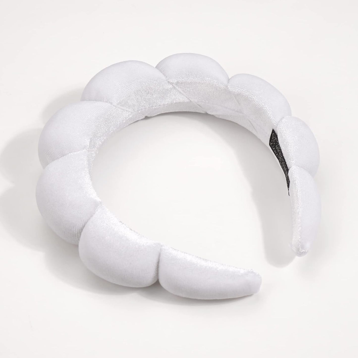 Ayesha Spa Headband for Washing Face Sponge Makeup Headbands Skincare Headband Soft Hair band to Facial Clean Headbands for Women Face wash Skin care Make up Shower (White)