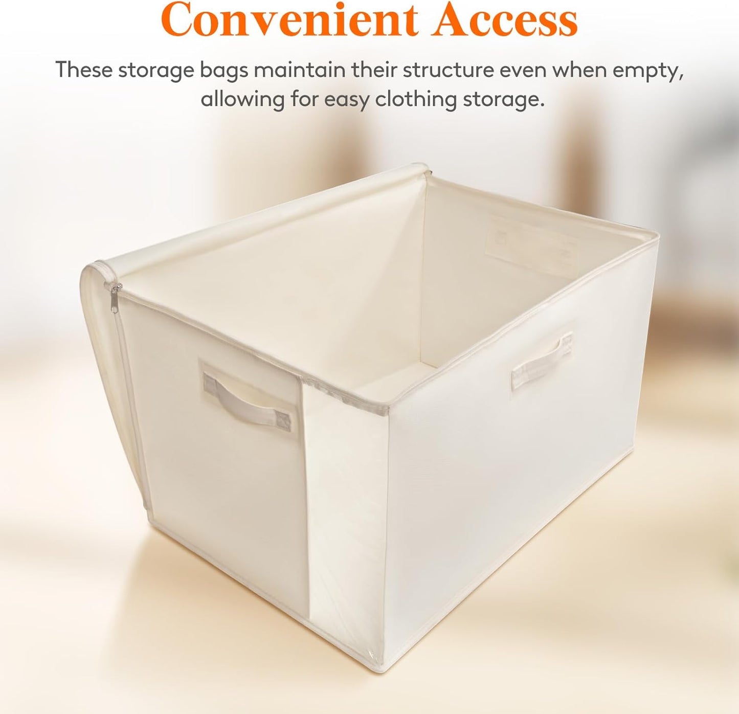 Lifewit Canvas Cotton Comforter Storage Bags with Zipper 6 Pack, 60L Breathable Foldable Clothing Containers, Linen Sweater Organizers Boxes for Clothes, Blankets, Pillows, Duvets, Bedding