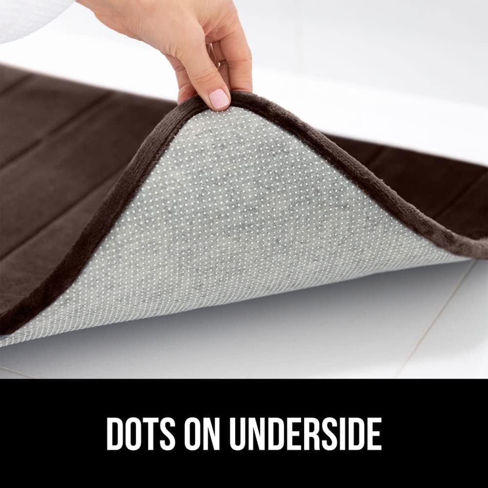 GORILLA GRIP Memory Foam Bath Mat, Soft Absorbent US Designed Bathroom Rug, Gripping Dots Machine Washable Bathmat, Cushioned Floor Mats, Shower Sink Rugs Room Décor Accessories, 36x24 Brown