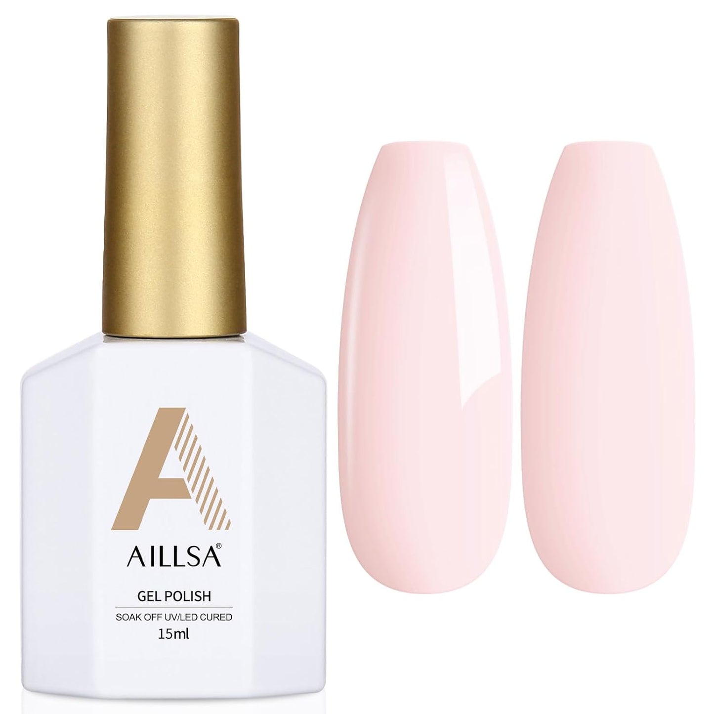 AILLSA White Pink Gel Nail Polish Nude Barely Pink Gel Polish Neutral Light Beige Jelly Gel Polish Off White Natural Color Nails Winter Soak Off U V Gel for Nail Art for Women 0.51 Fl Oz /GA98