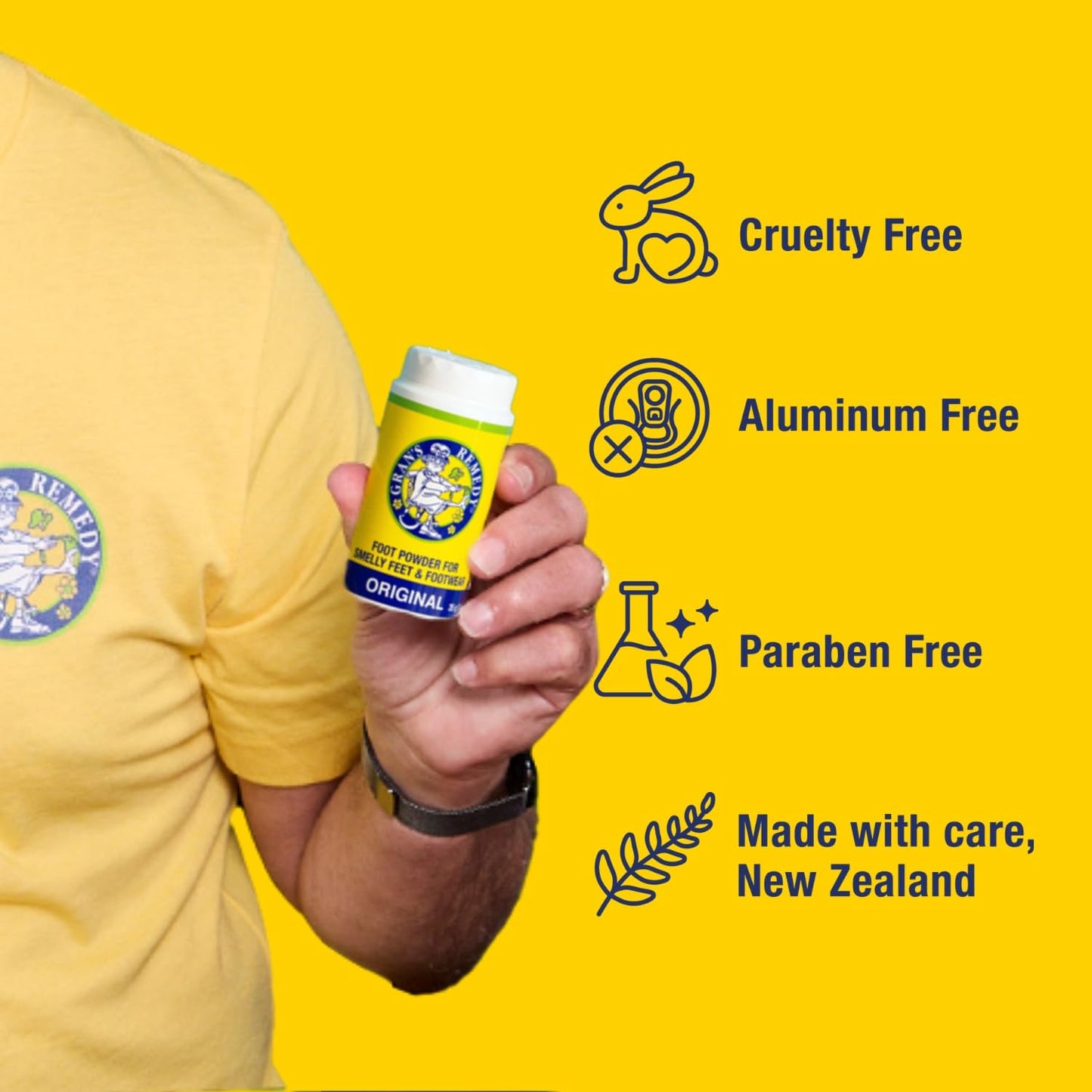 Gran's Remedy Shoe Deodorizer and Foot Powder for Smelly Feet - Effective Shoe Odor Eliminator in Travel Size - Absorbs Sweat and Moisture for Shoes and Feet - Unscented