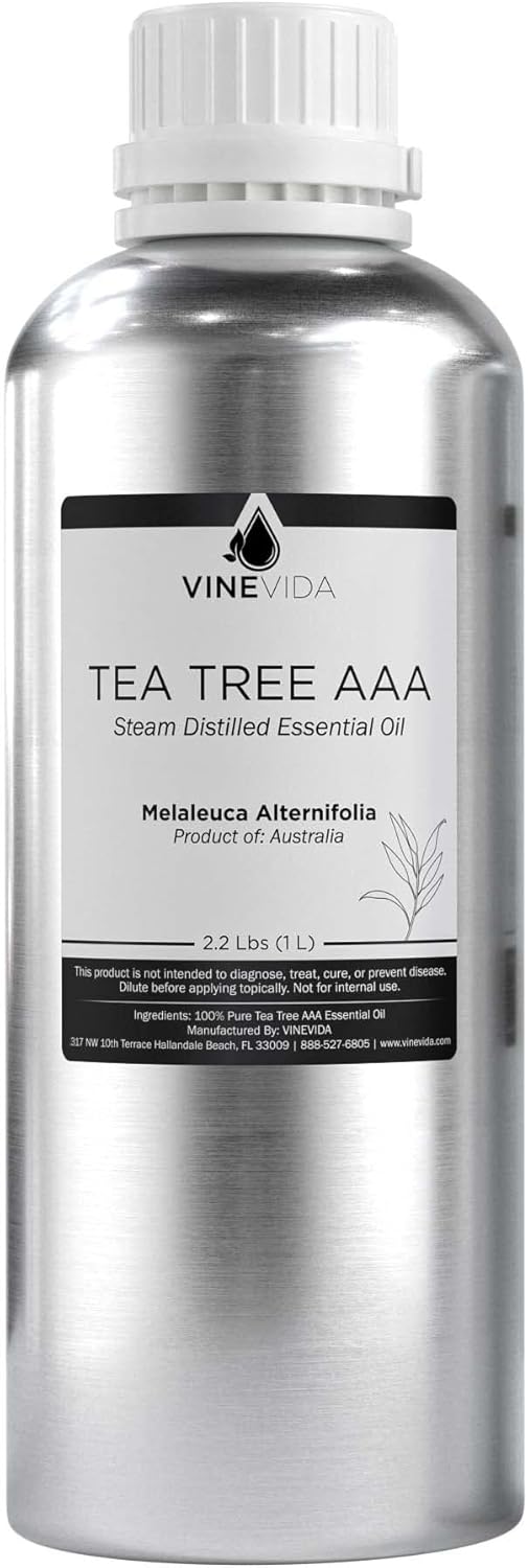 VINEVIDA Tea Tree Essential Oil 32 oz - Undiluted Tea Tree Oil 32 oz - Tea Tree Candle Oil Scent - DIY Candle Scents for Candlemaking - Bulk Essential Oil for Soap Making Safe for Skin
