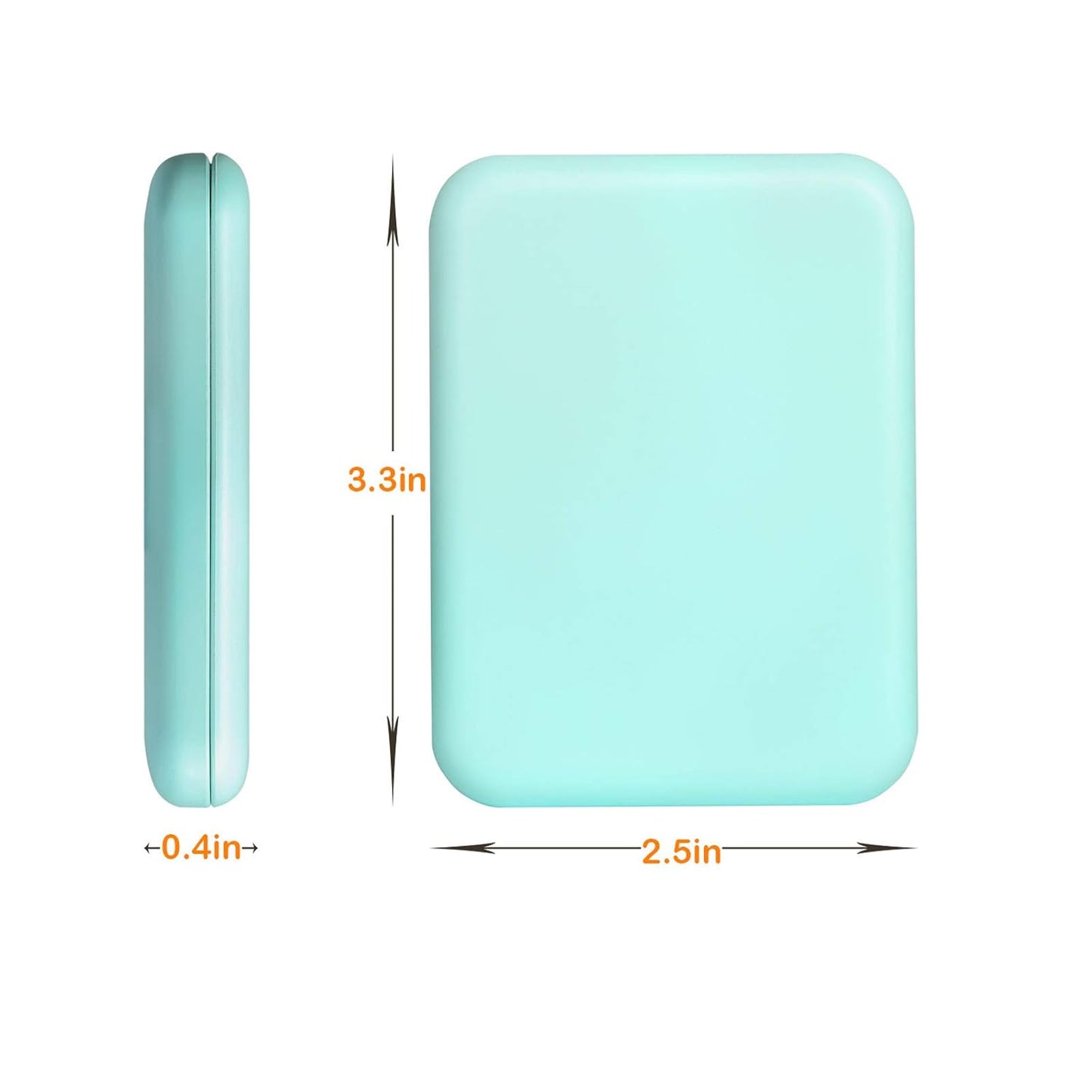 Kintion Pocket Mirror, 1X/3X Magnification LED Compact Travel Makeup Mirror with Light for Purse, 2-Sided, Portable, Folding, Handheld, Small Lighted Mirror for Gift, Cyan