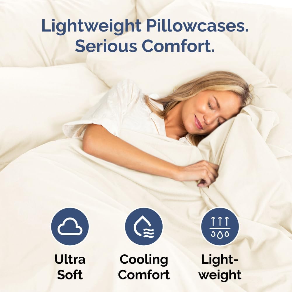 Queen Pillow Cases Set of 6 - Ultra Soft Hotel Quality Pillowcase Covers - Comfy, Cozy & Wrinkle Free - Shrink, Stain and Fade Resistant - Machine Washable Pillow Protectors - 6 Piece Set - Off White