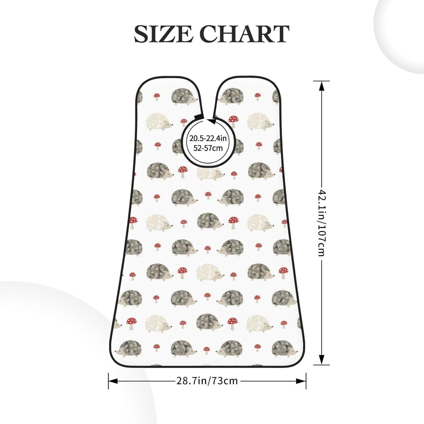 Adjustable Non-Stick Beard Apron, Hair Catcher Cape for Shaving Grooming, Waterproof with Suction Cups Men, Red Mushrooms Autumn Hedgehogs Shave Bib