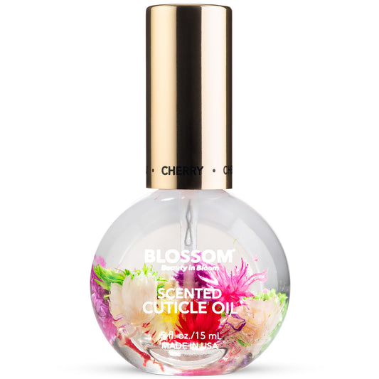 Blossom Cuticle Oil for Nails, Hydrating, Moisturizing, Scented Nail Oil Cuticle Care, Infused with Real Flowers, Made in USA, 0.5 fl. oz, Cherry