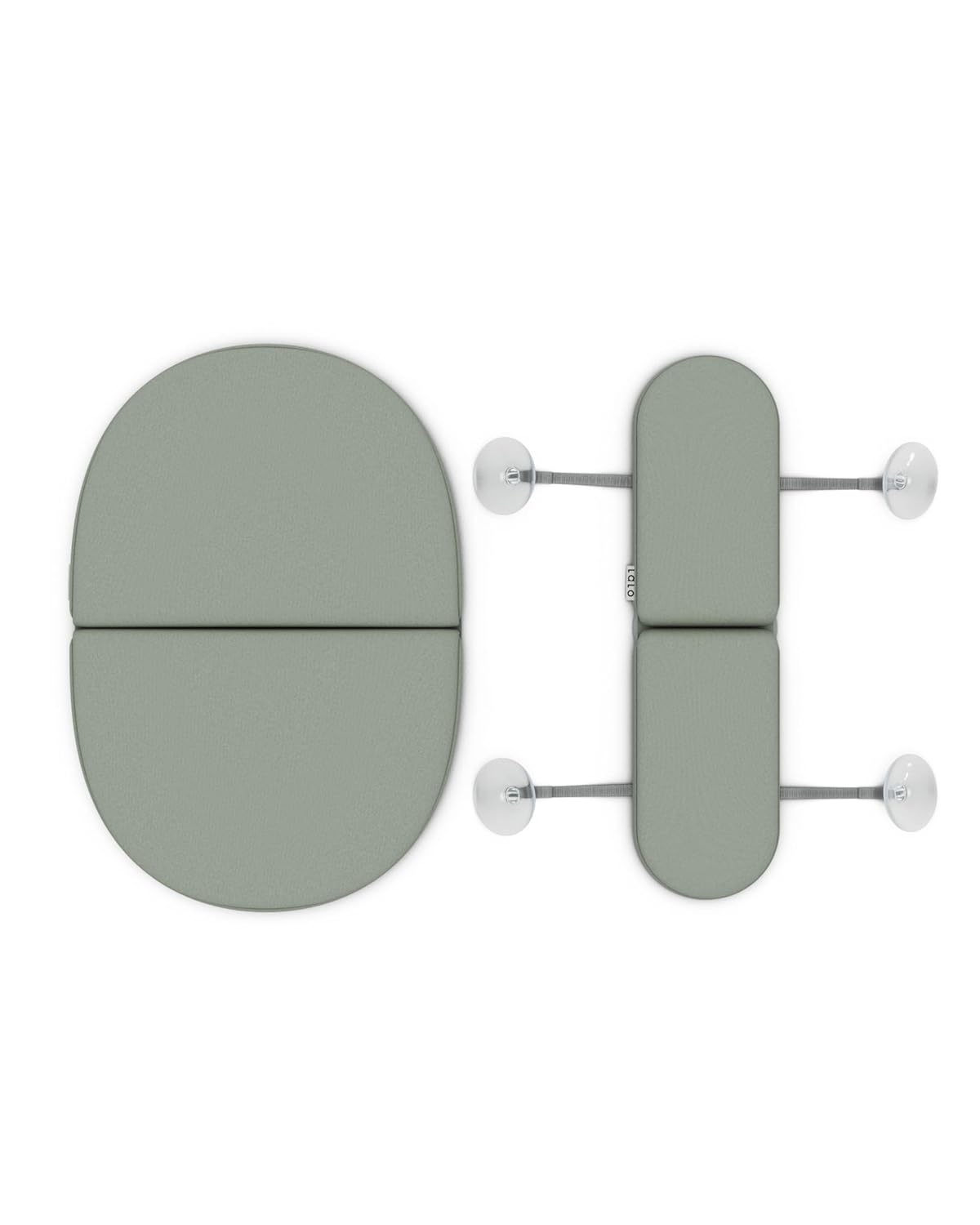 Lalo Knee & Elbow Saver - Foldable Padded Cushions for Bathtime Relief, Quick-Dry, Suction Cups for Stability, Bath Kneeler and Elbow Rest Pad Set 17 x 11.5 in Knee Pad & 16 x 4.5 in Elbow Pad - Sage