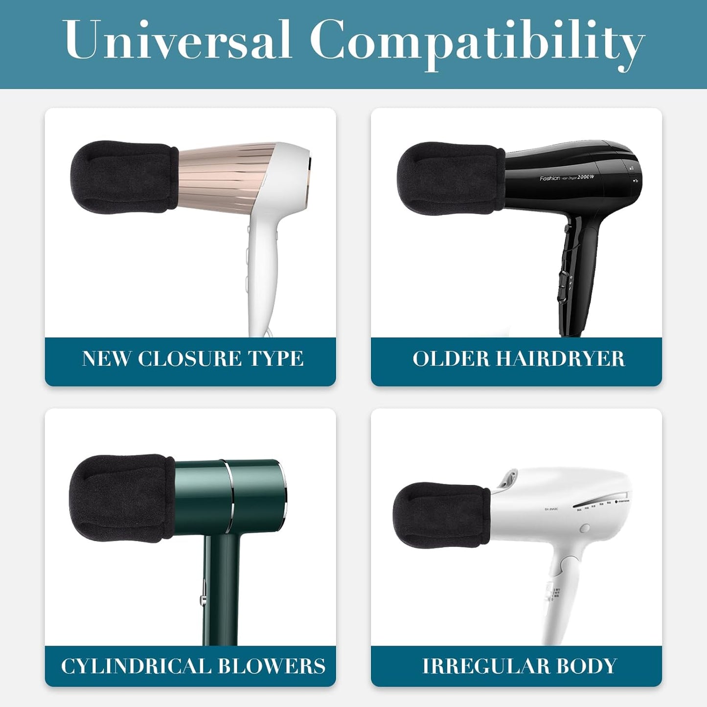 2 Pcs Sock Diffuser for Hair Dryer, Universal Heat-Resistant Sponges Attachment for Curly Hair, Travel-Friendly Diffuser Cap, Lightweight & Reusable Blow Dryer Accessory for Frizz-Free Styling