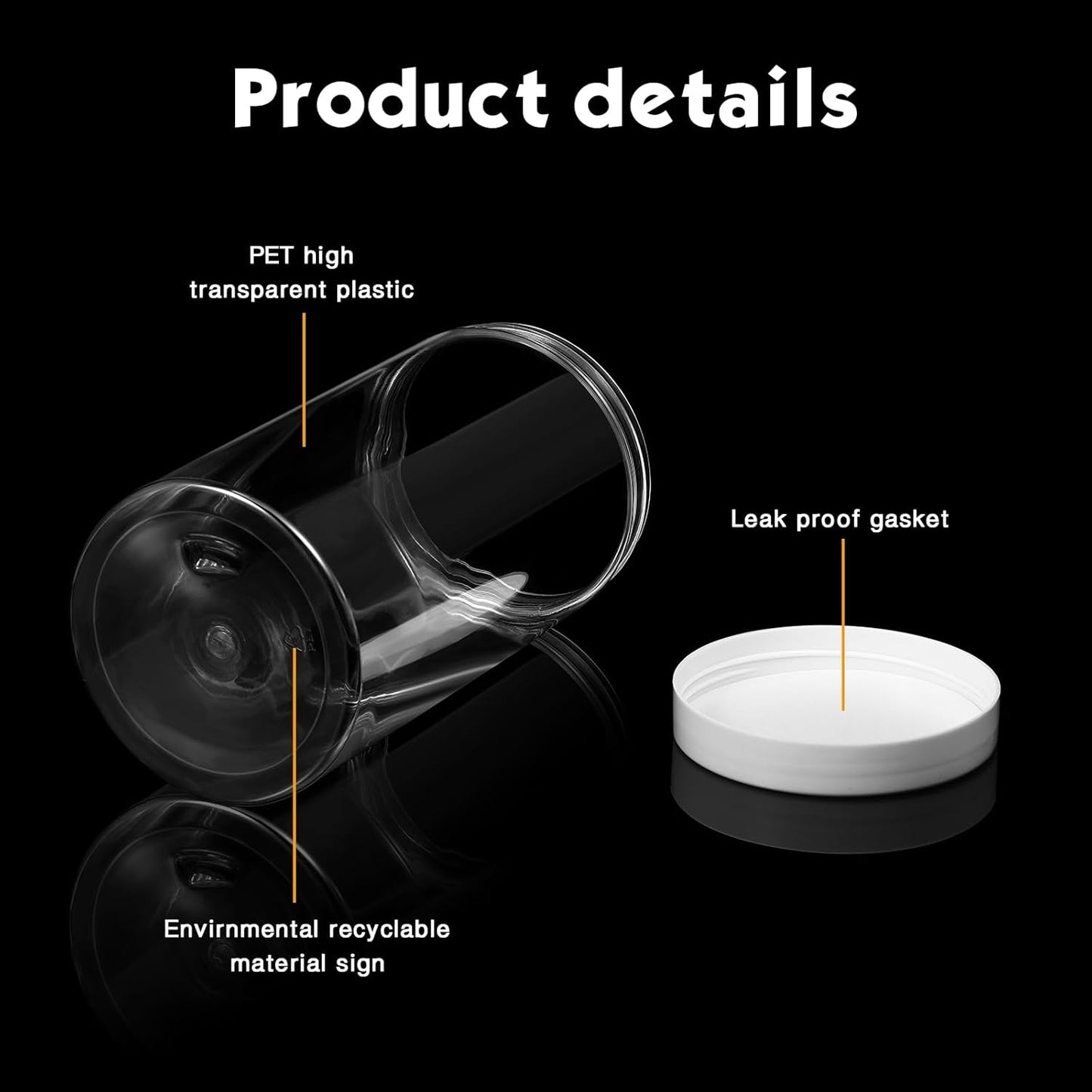 SATINIOR 12 Pack 12 oz Plastic Container Jars with Lids Round Clear Travel Cosmetic Container Slime Jars for Toiletries, Lotion, Cream, Ointments, Makeup, Rhinestone, Samples, Kitchen Storage(White)