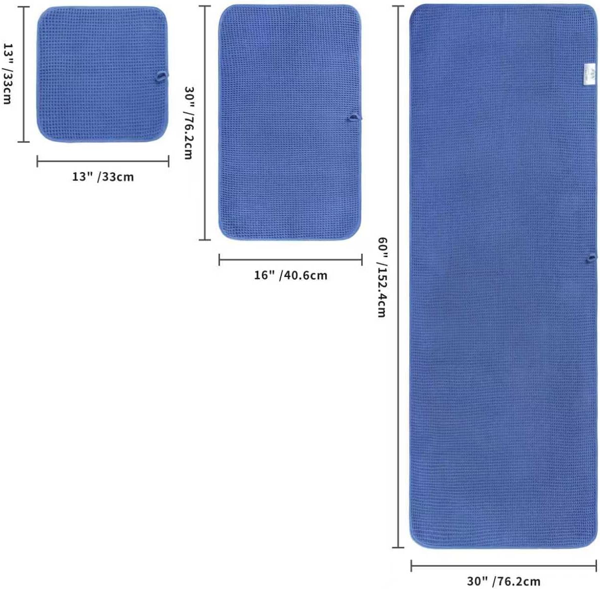 POLYTE Oversize, 60 x 30 in., Quick Dry Lint Free Microfiber Bath Towel Set, 6 Piece (Waffle Weave)