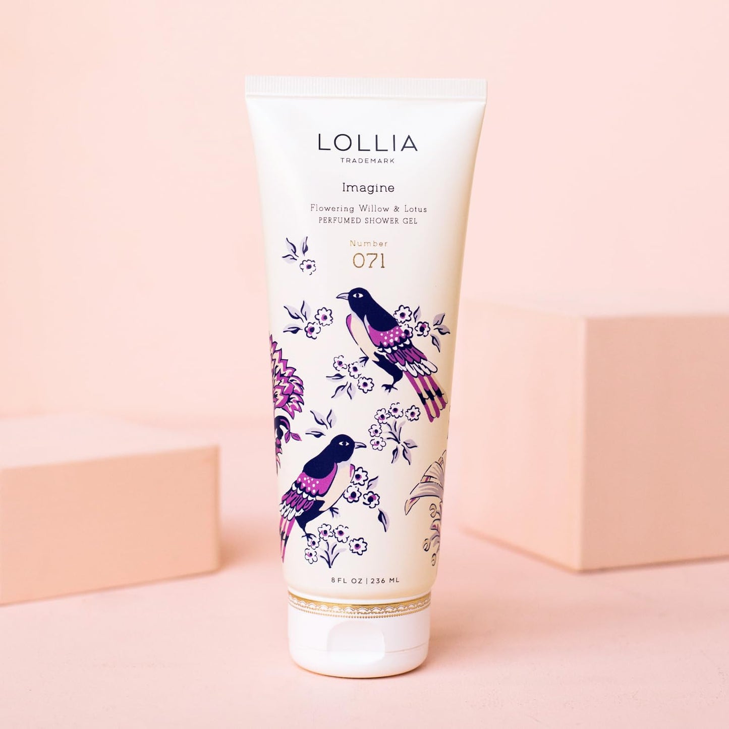 LOLLIA Imagine Shower Gel, 8 fl. oz. – Flowering Willow & Lotus – Scented Shower Gel Body Wash, Shea Butter Body Wash, Bath Wash for Women, Beautiful Shower Gel, Moisturizing Body Wash