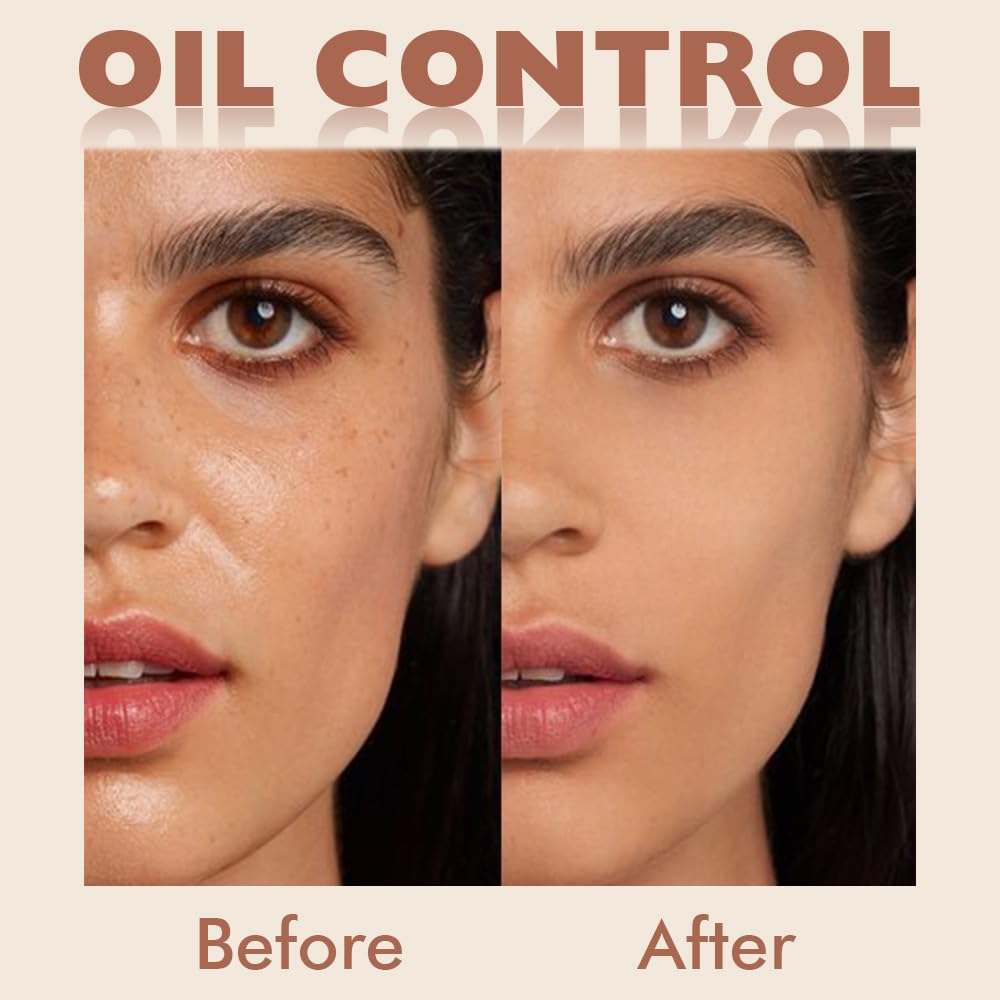 Oil Control Matte Perfection Face Powder Compact For Women, Matte Smooth Flawless Setting Powder Makeup, Polvo Compacto De Maquillaje, Waterproof Long Lasting, 0.35Oz (03 Pure Beige)