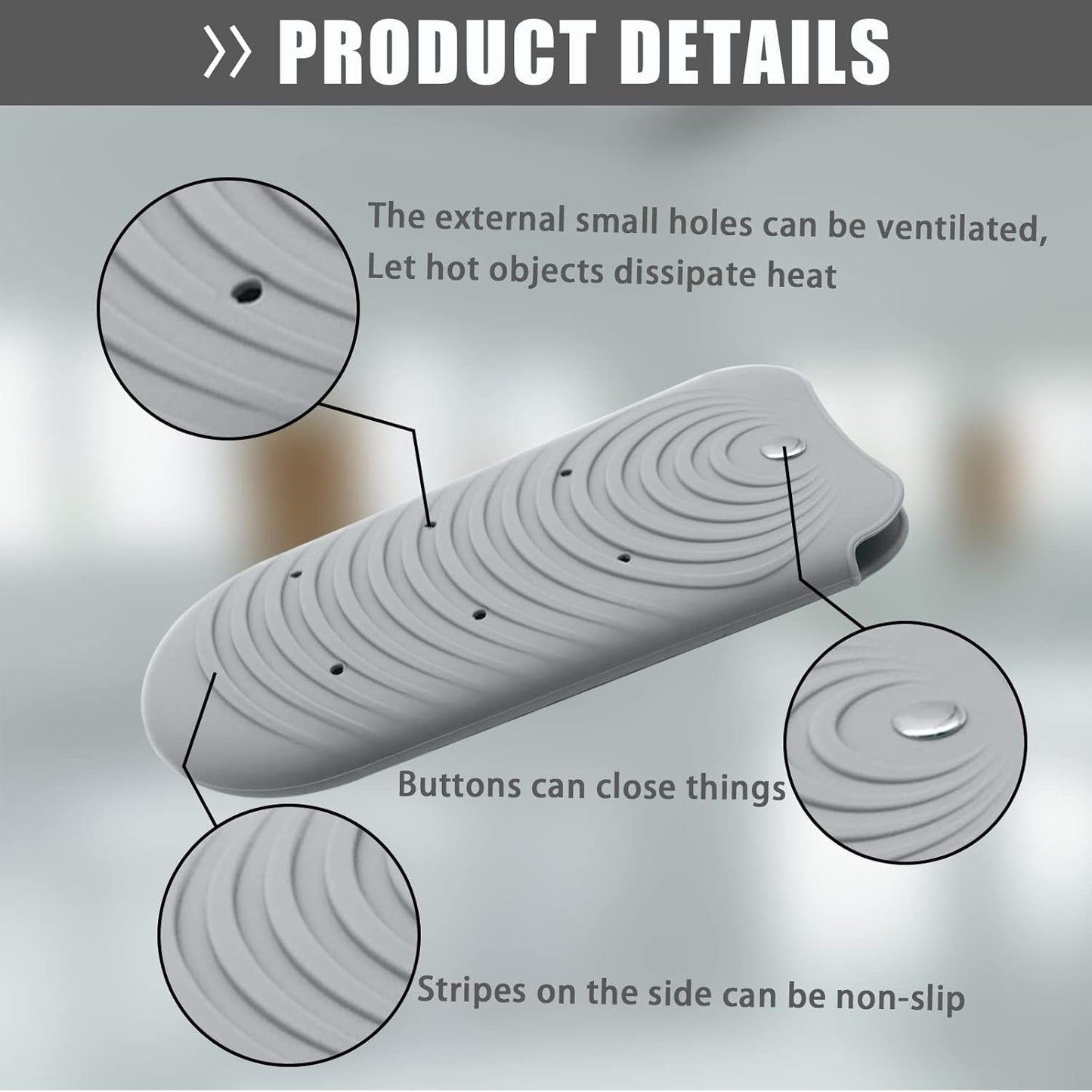 Heat Resistant Silicone Mat Pouch for Hair Styling Tools, Curling and Flat Irons Non-Slip Travel Cover, Small Portable Straightener Pad for Curler Wands Storage, Hot Waver (Grey)