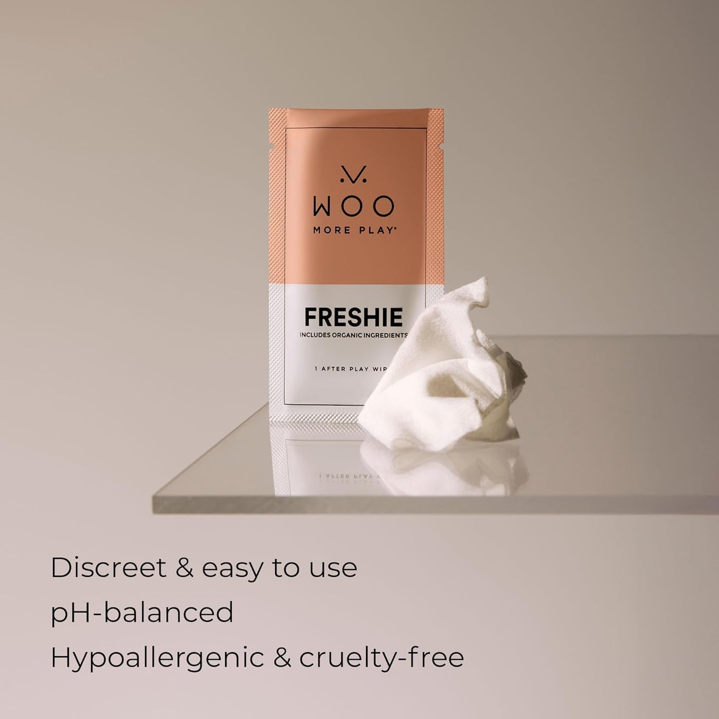 Woo More Play Freshies: All-Natural Feminine Intimacy Towelette Wipes with Coconut Water and Aloe Vera, Promotes Feminine Health & Helps Alleviate Irritation - Vegan and Cruelty Free (30 Count)