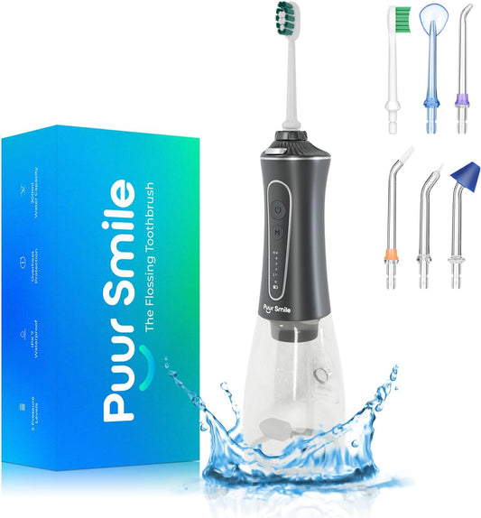 Professional Water Flosser - Advanced Dental Care for a Healthier Mouth, Gum, and Teeth - IPX7 Waterproof Oral Irrigator | 7 Replacement Tips, Travel-Friendly, Rechargeable - Oral Hygiene