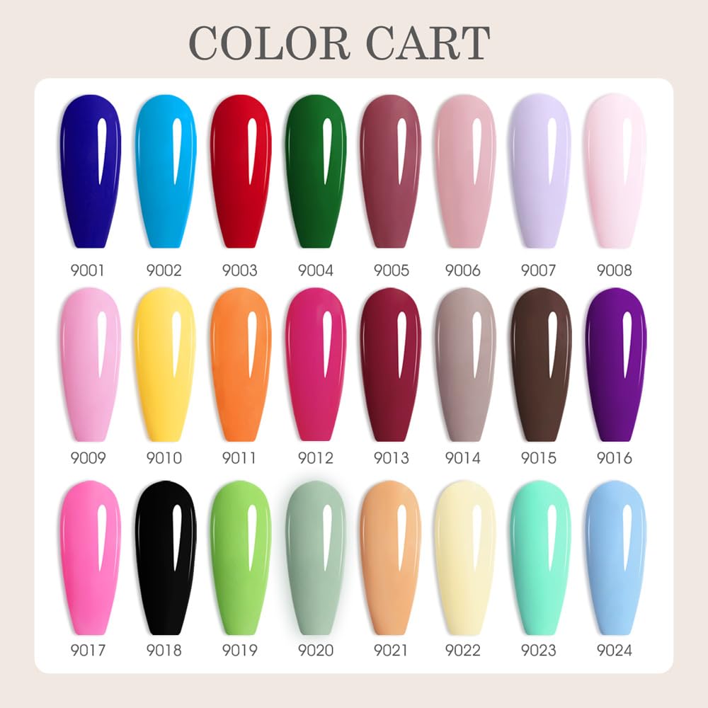 CANNI CC1 30Pcs 9ML Hema-free Gel Nail Polish Set, Black Pink Nude Red Blue Green Gel Polish Kit Color Soak Off LED Nail Gel Polish Set Nail Art Starter Manicure Salon DIY at Home