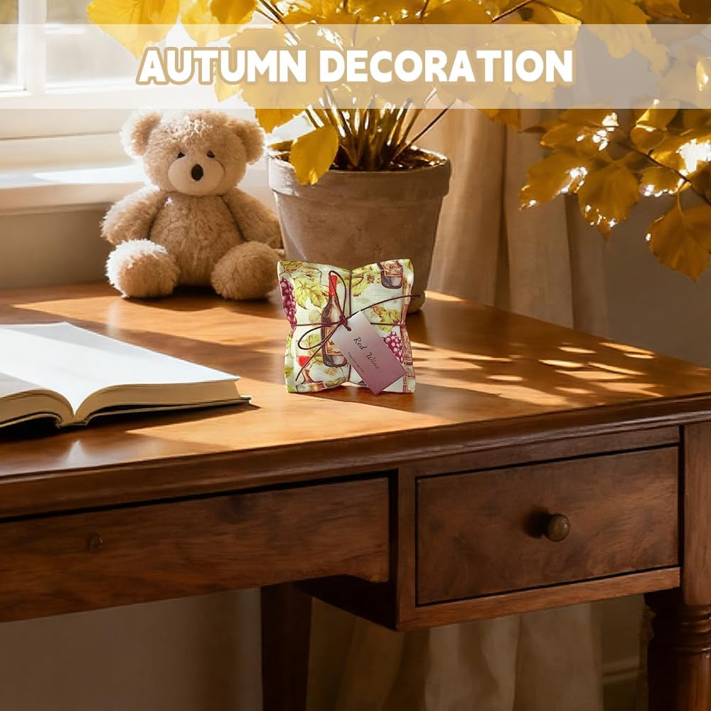 AUCUDA Wine Sachet Bags for Drawers and Closets, Scented Potpourri Packets for Women Outfits, Fragrance Pillow for Bedroom, Summer Fresheners for Wedding.