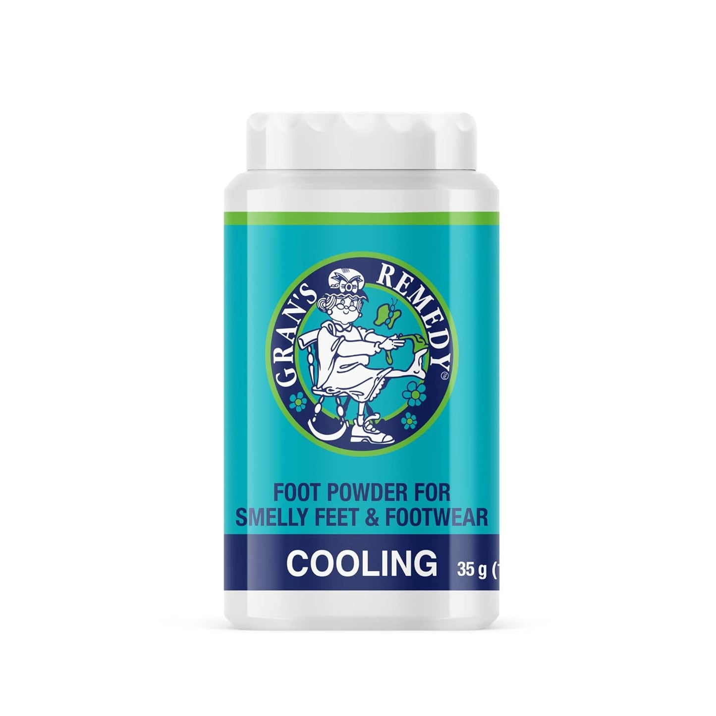 Gran's Remedy Cooling Foot and Shoe Deodorizer Powder - Effective Odor Eliminator - Moisture Absorbing Travel Size Foot Powder - Soothing Relief for Shoes and Feet