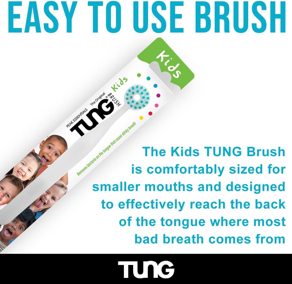 Tongue Cleaner for Kids, Childs Tongue Scraper, Kids Tongue Brush, Children’s Tongue Cleaner Brush, Tongue Scrubber, Made in America, Set of 2