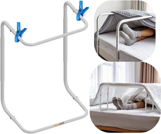 Adjustable Blanket Lifter/Support with Bed Support (Height of 23"–31") and 2 Clips(Random Color), Heavy Duty Steel, Ideal for Arthritis Relief, Restless Legs, Foot Cramping, Surgery Recovery