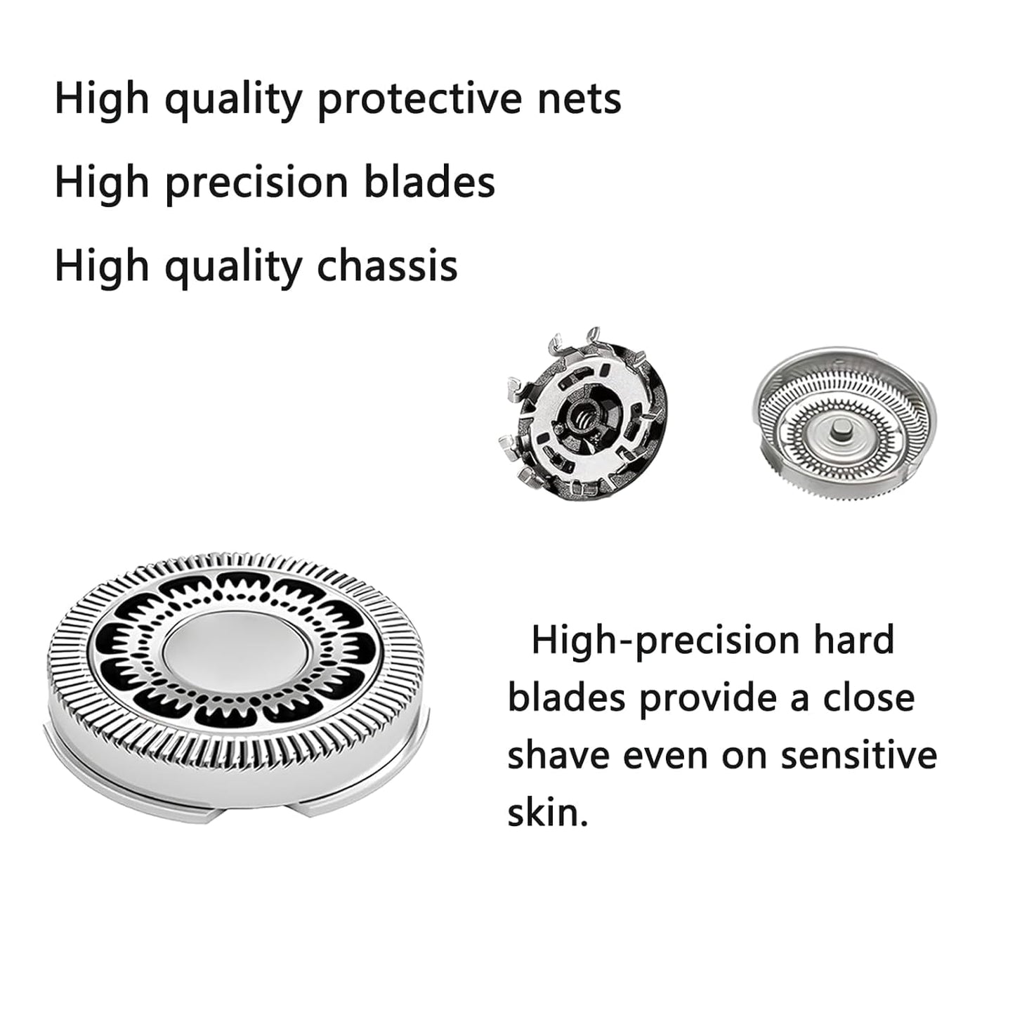 SH60 Replacement Head Series 6000 Compatible with Philips Norelco 6000 Replacement Heads Blades Shaver Razors for Philips Norelco Series 6000 Replacement Heads, for S6880/81 S6810/82 S6850/85, 6 Pack